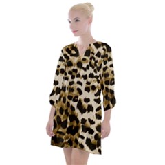 Leopard-print 2 Open Neck Shift Dress by skindeep