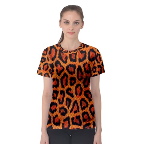 Leopard-print 3 Women s Sport Mesh Tee by skindeep