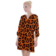 Leopard-print 3 Open Neck Shift Dress by skindeep