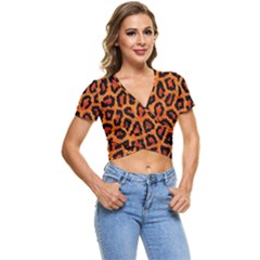 Leopard-print 3 Short Sleeve Foldover Tee by skindeep