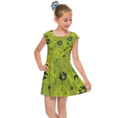 Folk Flowers Pattern  Kids  Cap Sleeve Dress by Eskimos