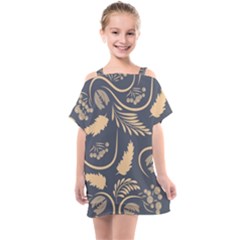 Folk Flowers Pattern  Kids  One Piece Chiffon Dress by Eskimos