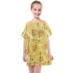 Folk Flowers Pattern  Kids  One Piece Chiffon Dress by Eskimos