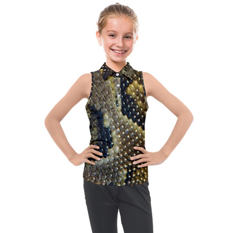 Leatherette Snake 2 Kids  Sleeveless Polo Tee by skindeep