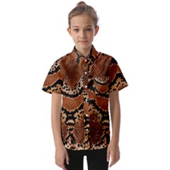 Leatherette Snake 3 Kids  Short Sleeve Shirt by skindeep