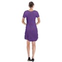 Leather Smooth 18-purple Short Sleeve V-neck Flare Dress View2