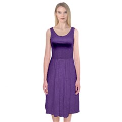 Leather Smooth 18-purple Midi Sleeveless Dress by skindeep