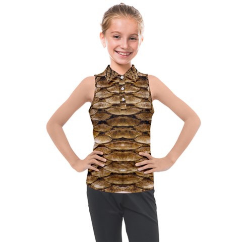 Reptile Skin Pattern 11 Kids  Sleeveless Polo Tee by skindeep