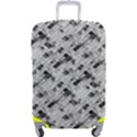 8 bit newspaper pattern, gazette collage black and white Luggage Cover (Large) View1