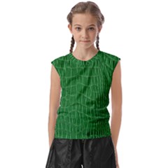 Crocodile Leather Green Kids  Raglan Cap Sleeve Tee by skindeep