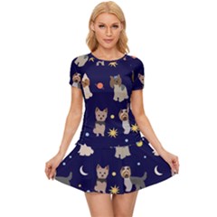 Terrier Cute Dog With Stars Sun And Moon Women s Sports Wear Set by SychEva