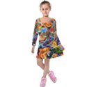 Journey Through Time Kids  Long Sleeve Velvet Dress View1