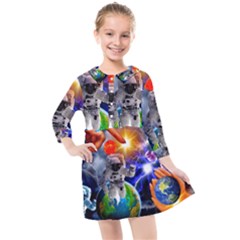 Riding The Storm Out Kids  Quarter Sleeve Shirt Dress by impacteesstreetwearcollage