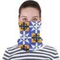 Shapes on a blue background                                                       Face Seamless Bandana (Adult) View1