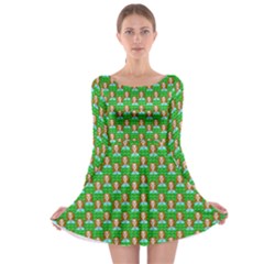 Girl Green Long Sleeve Skater Dress by snowwhitegirl