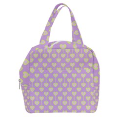 Yellow Hearts On A Light Purple Background Boxy Hand Bag by SychEva