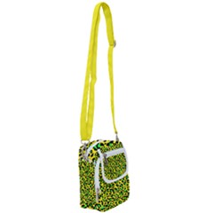 Yellow And Green, Neon Leopard Spots Pattern Shoulder Strap Belt Bag by Casemiro