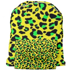 Yellow And Green, Neon Leopard Spots Pattern Giant Full Print Backpack by Casemiro