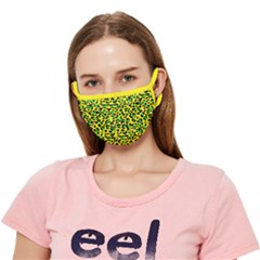 Yellow And Green, Neon Leopard Spots Pattern Crease Cloth Face Mask (adult) by Casemiro