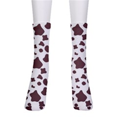 Brown Cow Spots Pattern, Animal Fur Print Men s Crew Socks by Casemiro