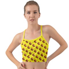 Vector Burgers, Fast Food Sandwitch Pattern At Yellow Mini Tank Bikini Top by Casemiro