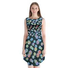 Multi-colored Circles Sleeveless Chiffon Dress   by SychEva