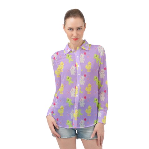 Ffpatternrepeat2 Long Sleeve Chiffon Shirt by thePastelAbomination