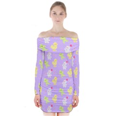 My Adventure Pastel Long Sleeve Off Shoulder Dress by thePastelAbomination