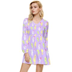 My Adventure Pastel Tiered Long Sleeve Mini Dress by thePastelAbomination