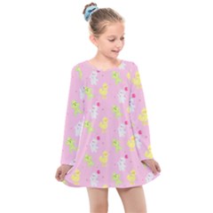 Pastel Adventure Kids  Long Sleeve Dress by thePastelAbomination