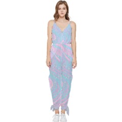 Flamingo1 Sleeveless Tie Ankle Jumpsuit by flowerland