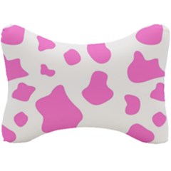 Pink Cow Spots, Large Version, Animal Fur Print In Pastel Colors Seat Head Rest Cushion by Casemiro