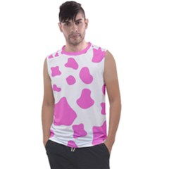 Pink Cow Spots, Large Version, Animal Fur Print In Pastel Colors Men s Regular Tank Top by Casemiro