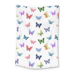 Cute Bright Butterflies Hover In The Air Small Tapestry by SychEva