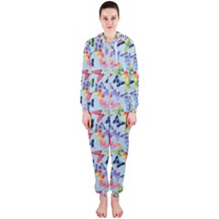 Beautiful Bright Butterflies Are Flying Hooded Jumpsuit (ladies)  by SychEva