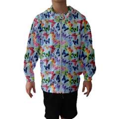 Beautiful Bright Butterflies Are Flying Kids  Hooded Windbreaker by SychEva