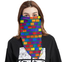 Gay Pride Rainbow Brick Pattern Face Covering Bandana (triangle) by VernenInk