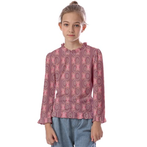 Flowers Pattern Kids  Frill Detail Tee by Sparkle