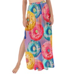 Multicolored Donuts Maxi Chiffon Tie-up Sarong by SychEva