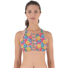 Multicolored Donuts Perfectly Cut Out Bikini Top by SychEva