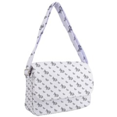 Grey Unicorn Sketchy Style Motif Drawing Pattern Courier Bag by dflcprintsclothing