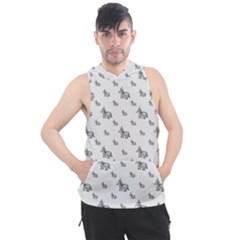 Grey Unicorn Sketchy Style Motif Drawing Pattern Men s Sleeveless Hoodie by dflcprintsclothing