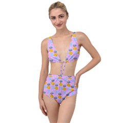 Cartoon Pattern Tied Up Two Piece Swimsuit by Sparkle