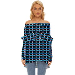 Cartoon Pattern Off Shoulder Chiffon Pocket Shirt by Sparkle