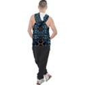 Blue pattern Men s Sleeveless Hoodie View2