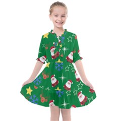 Santa Green Kids  All Frills Chiffon Dress by NerdySparkleGoth