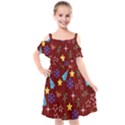 Gingy Red Kids  Cut Out Shoulders Chiffon Dress View1