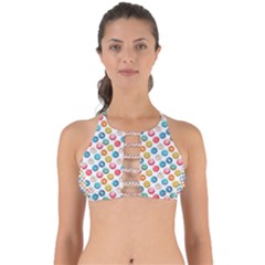 Multicolored Sweet Donuts Perfectly Cut Out Bikini Top by SychEva