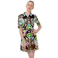 375 Chroma Digital Art Custom Belted Shirt Dress by Drippycreamart