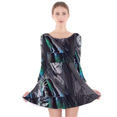 Glitch Witch Long Sleeve Velvet Skater Dress by MRNStudios